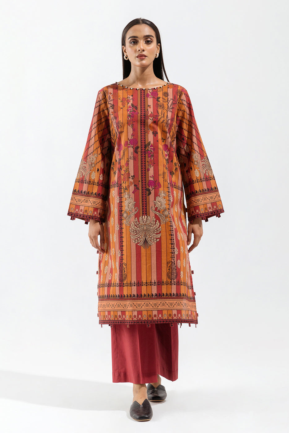 Beechtree - 1 PIECE - PRINTED CAMBRIC SHIRT - ROSEATE MUSE (UNSTITCHED)