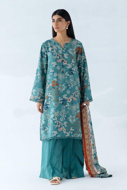 Beechtree - 2 PIECE - PRINTED KHADDAR SUIT - SYLVAN (UNSTITCHED)