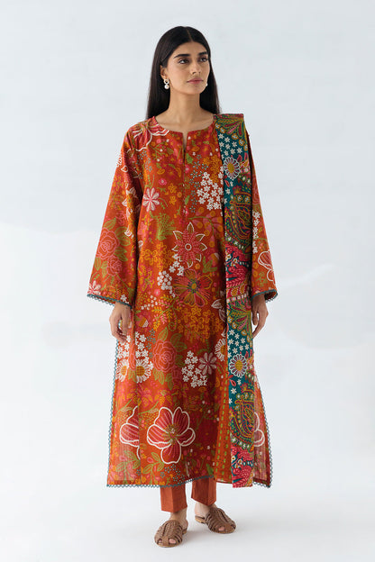 Beechtree - 2 PIECE - PRINTED KHADDAR SUIT - RUSTIC FLORET (UNSTITCHED)