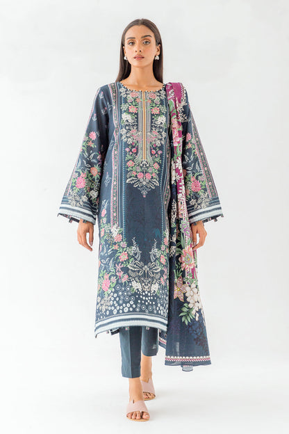 Beechtree - 3 PIECE - PRINTED KHADDAR SUIT - TWILIGHT GLEAM (UNSTITCHED)