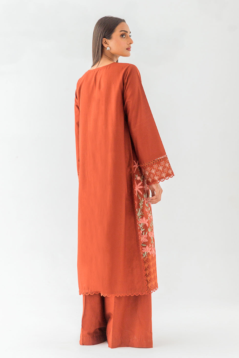 Beechtree - 2 PIECE - EMBROIDERED CAMBRIC SUIT - SCARLET SAGE (UNSTITCHED)