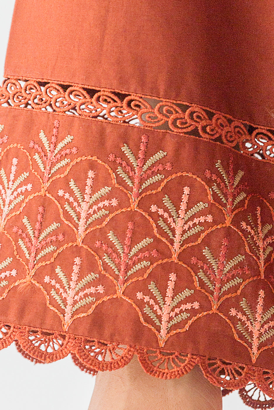 Beechtree - 2 PIECE - EMBROIDERED CAMBRIC SUIT - SCARLET SAGE (UNSTITCHED)