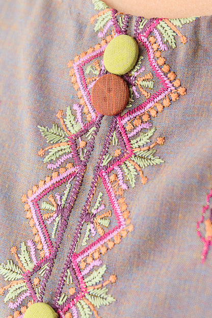 Beechtree - 3 PIECE - EMBROIDERED TWO TONE SUIT - DUSTY FIELD (UNSTITCHED)