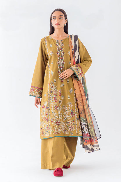 Beechtree - 3 PIECE - EMBROIDERED TWO TONE SUIT - GREEN ENVY (UNSTITCHED)