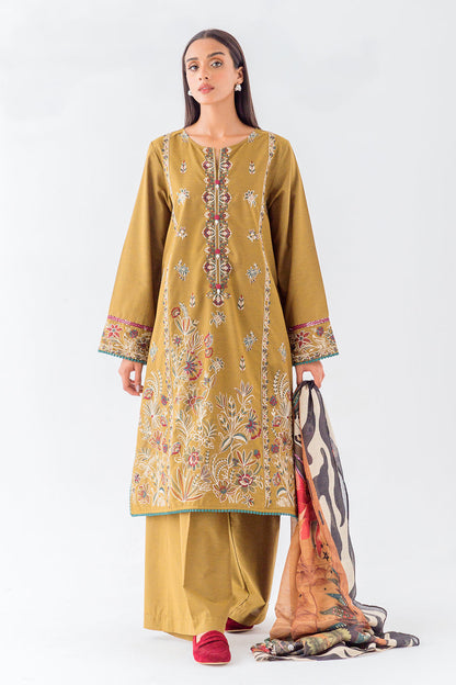 Beechtree - 3 PIECE - EMBROIDERED TWO TONE SUIT - GREEN ENVY (UNSTITCHED)