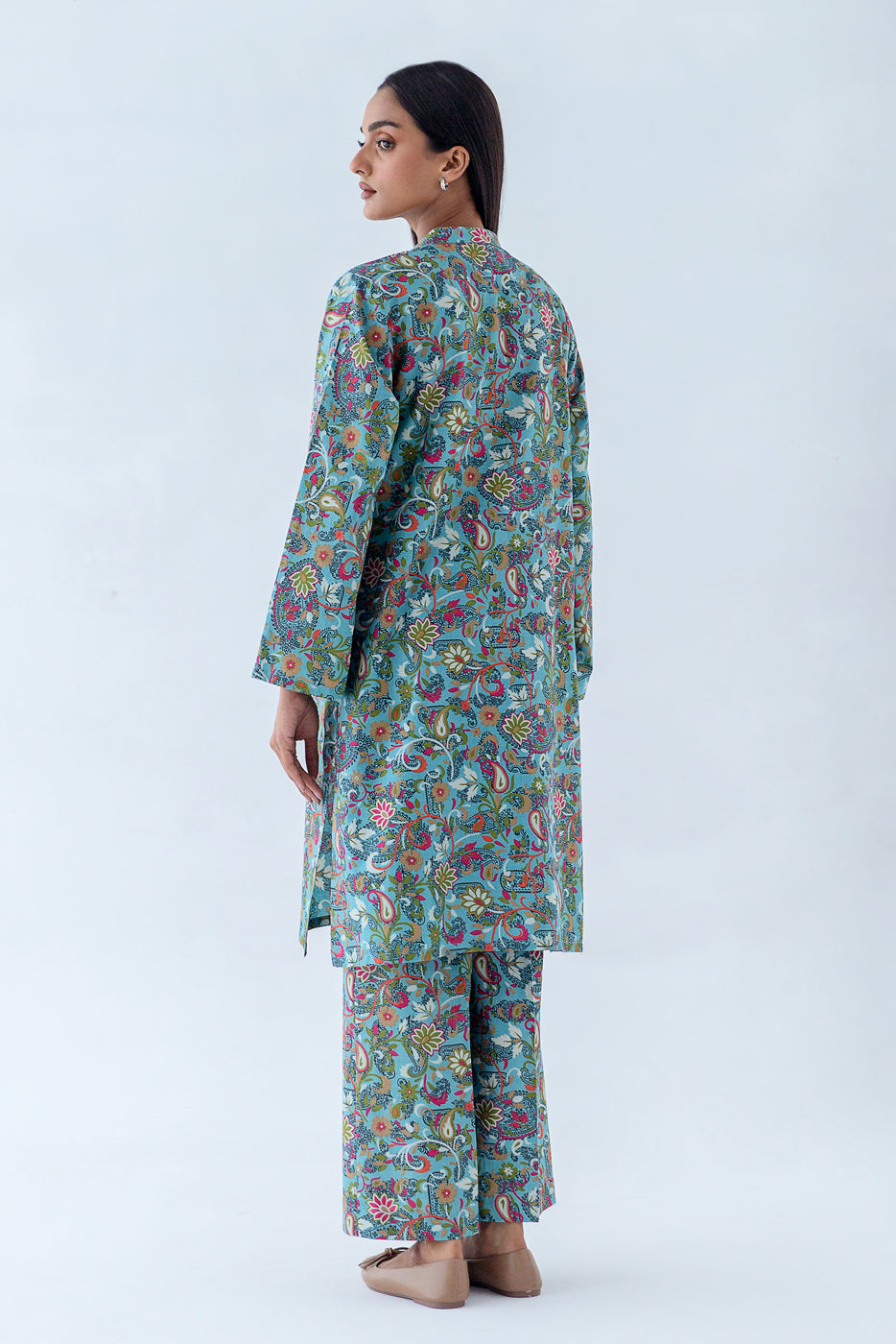 Beechtree - 2 PIECE - PRINTED CAMBRIC SUIT - AQUA HAZE (UNSTITCHED)