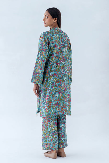 Beechtree - 2 PIECE - PRINTED CAMBRIC SUIT - AQUA HAZE (UNSTITCHED)