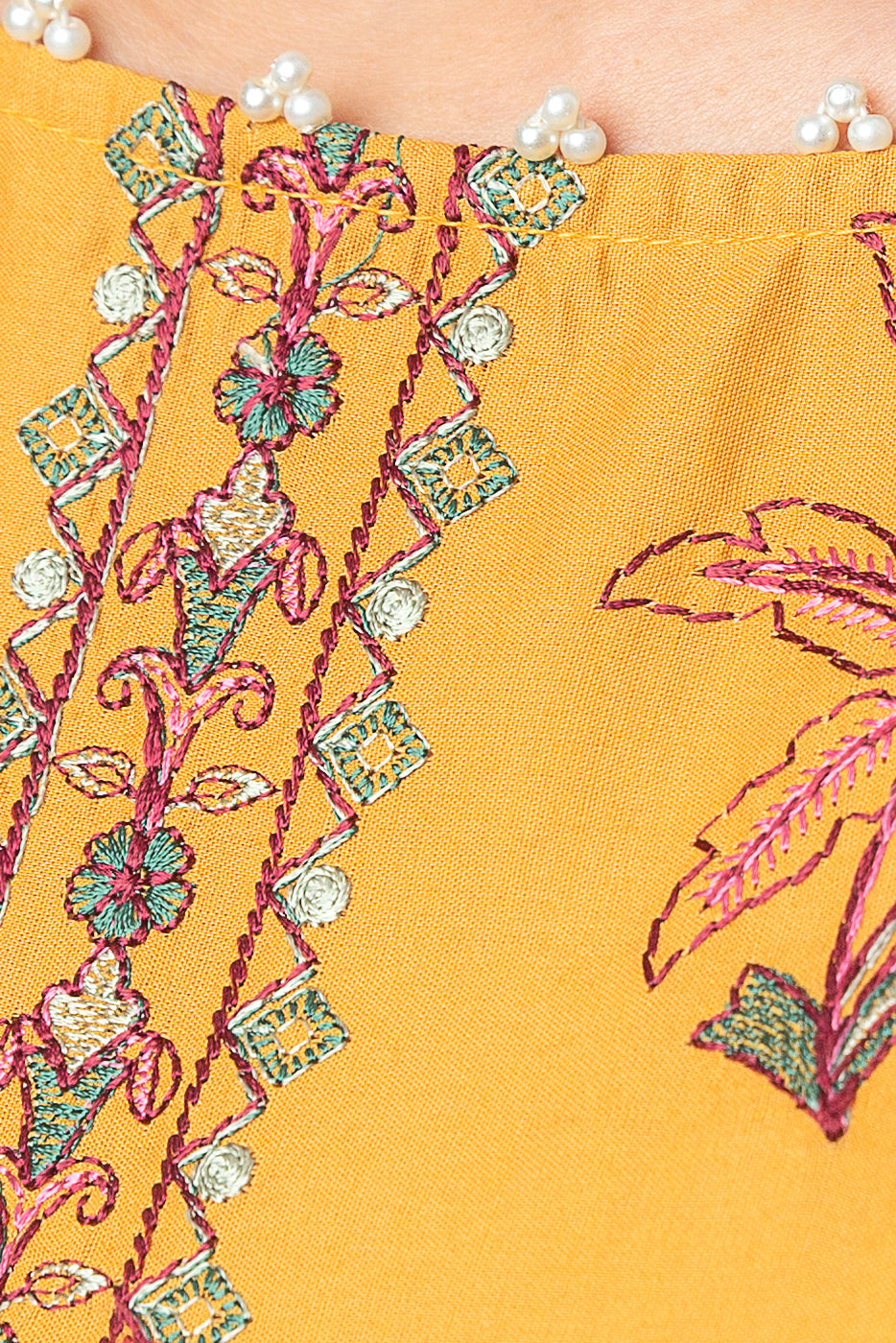 Beechtree - 3 PIECE - EMBROIDERED CAMBRIC SUIT WITH WOVEN SHAWL - TROPICAL MAZE (UNSTITCHED)