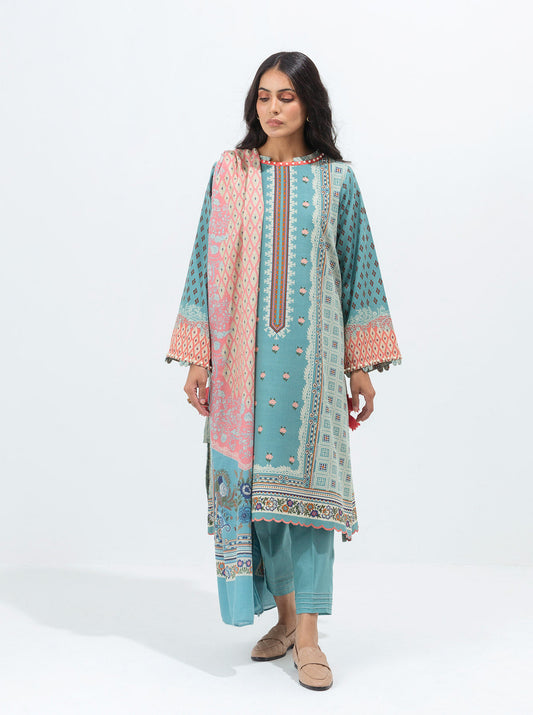 Beechtree - Hazy Breeze-Printed With Shawl-3P (UNSTITCHED)