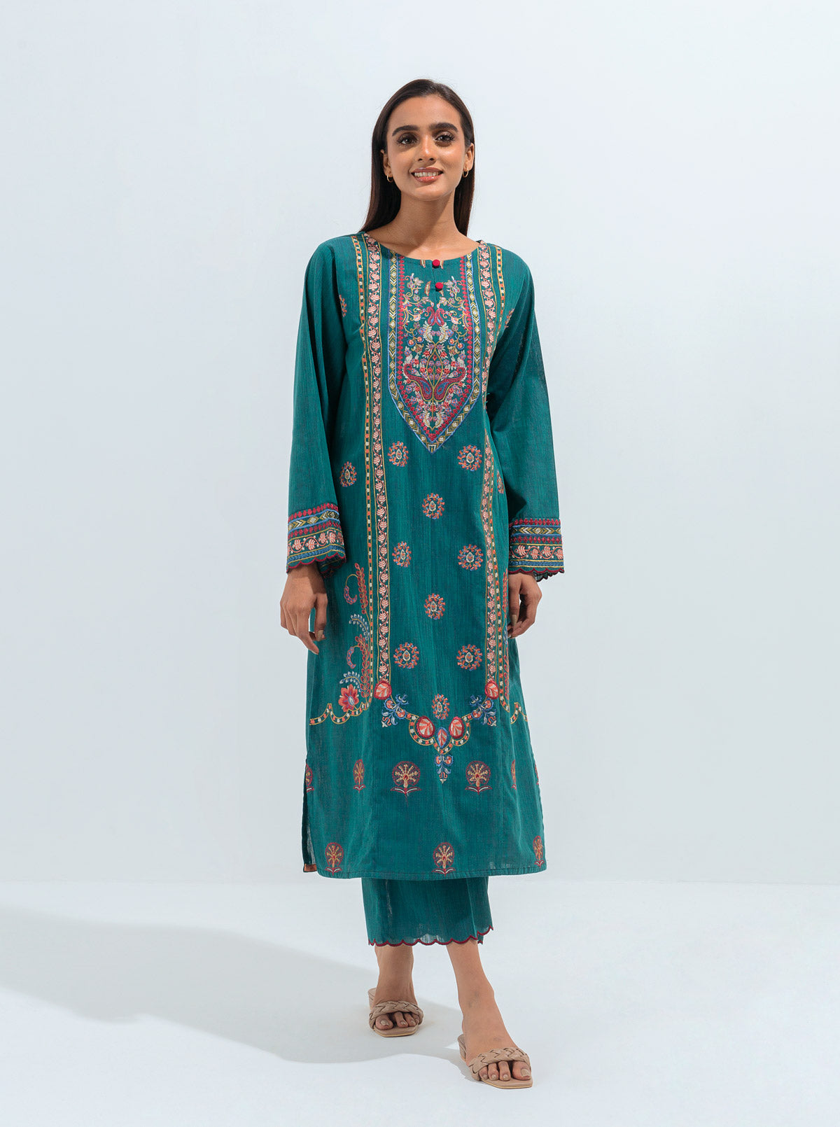 Beechtree - Vintage Teal-Embroidered-2P