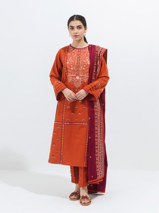 Beechtree - Eternal Ethnic-Embroidered With Shawl-3P (UNSTITCHED)