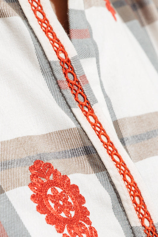 Beechtree - 1 PIECE - EMBROIDERED KHADDAR SHIRT - ANTIQUE GEM