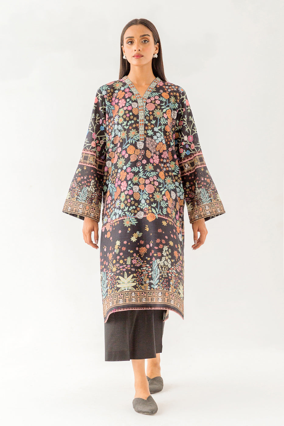 Beechtree - 1 PIECE - PRINTED KHADDAR SHIRT - ADORNED BLOOM (UNSTITCHED)