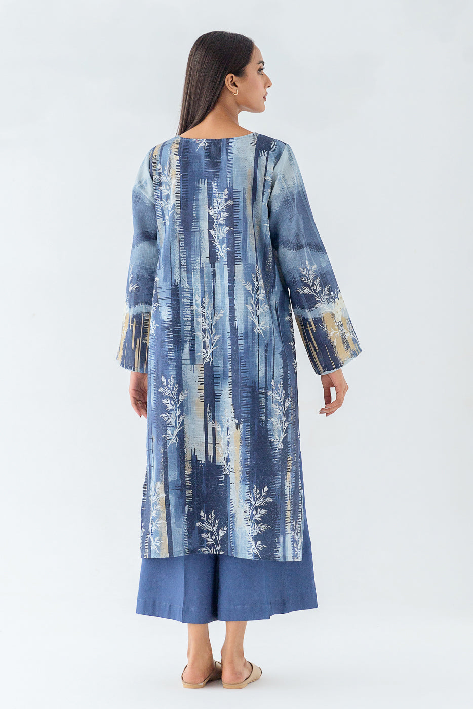 Beechtree - 1 PIECE - PRINTED KHADDAR SHIRT - AZURE MIRAGE (UNSTITCHED)