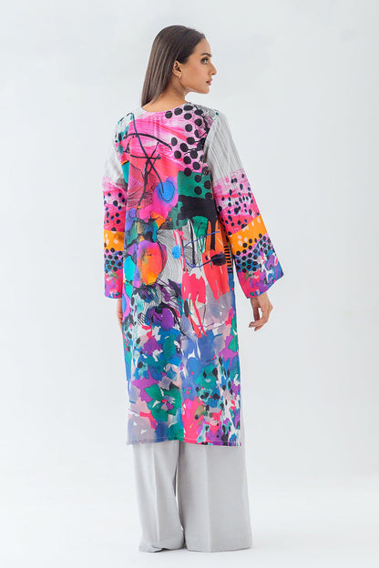 Beechtree - 1 PIECE - PRINTED KHADDAR SHIRT - PRISMATIC JOY (UNSTITCHED)