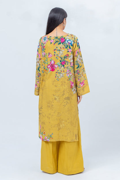 Beechtree - 1 PIECE - PRINTED KHADDAR SHIRT - MUSTARD ALLURE (UNSTITCHED)