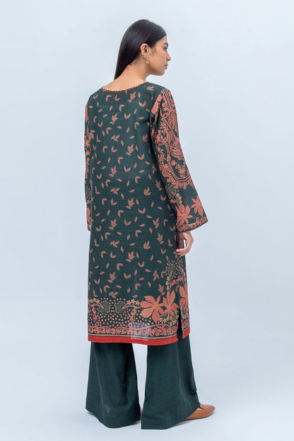Beechtree - 2 PIECE - PRINTED KHADDAR SUIT - NOSTALGIA EMERALD (UNSTITCHED)