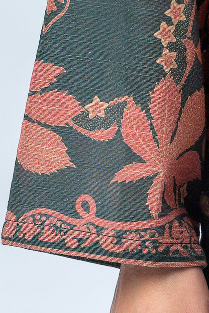 Beechtree - 2 PIECE - PRINTED KHADDAR SUIT - NOSTALGIA EMERALD (UNSTITCHED)