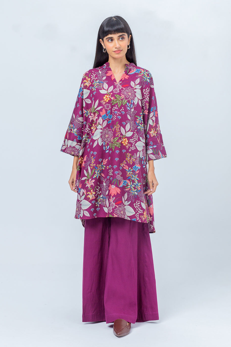 Beechtree - 2 PIECE - PRINTED KHADDAR SUIT - FLORAL MELODY (UNSTITCHED)