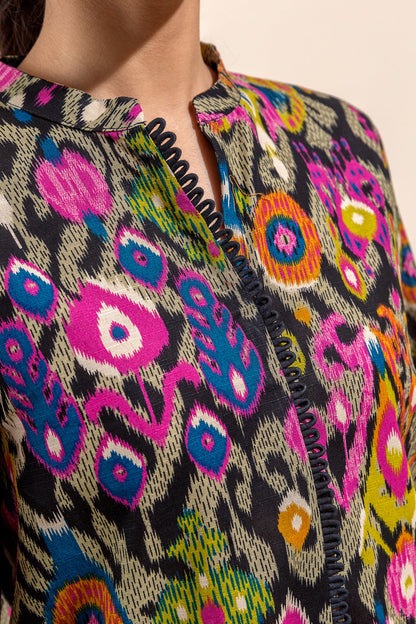 Beechtree - 2 PIECE - PRINTED KHADDAR SUIT - IKAT FLORA (UNSTITCHED)