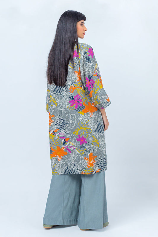 Beechtree - 2 PIECE - PRINTED KHADDAR SUIT - CHARCOAL FUSION (UNSTITCHED)