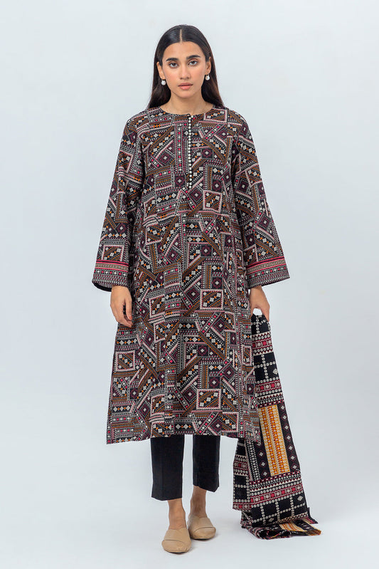 Beechtree - 2 PIECE - PRINTED KHADDAR SUIT - ETHNIC VOYAGE (UNSTITCHED)