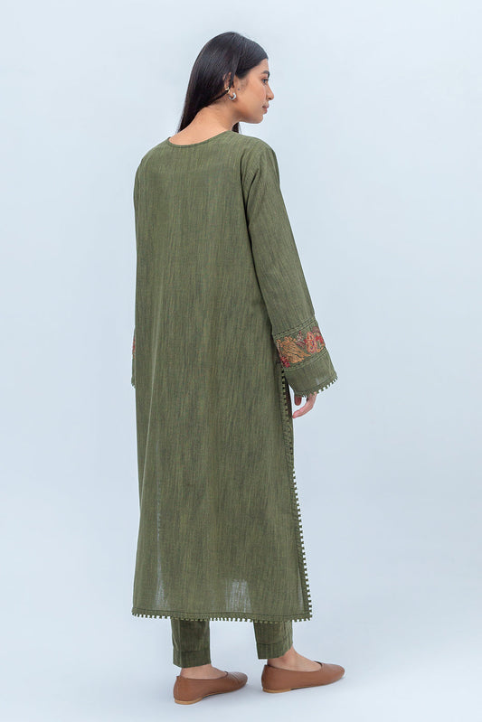 Beechtree - 2 PIECE - EMBROIDERED KHADDAR SUIT - SAGE BLOSSOM (UNSTITCHED)