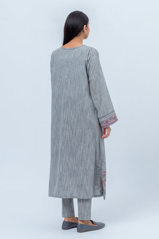 Beechtree - 2 PIECE - EMBROIDERED KHADDAR SUIT - REPOSE GREY (UNSTITCHED)