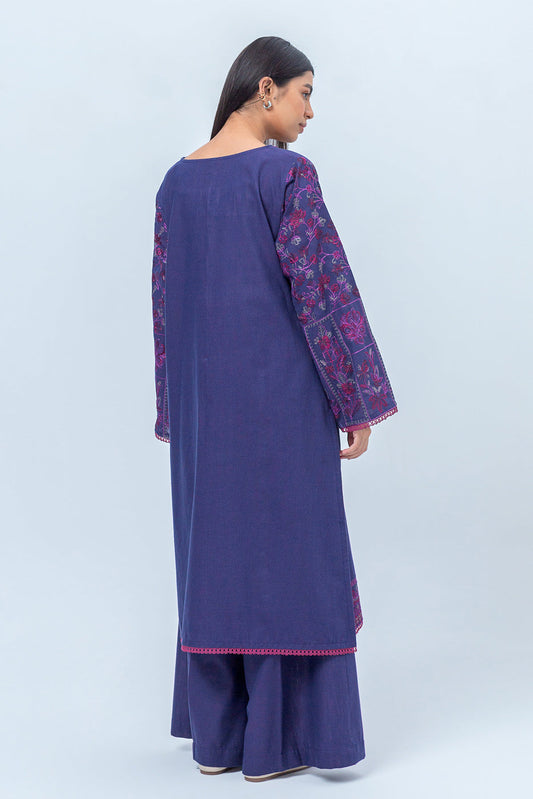 Beechtree - 2 PIECE - EMBROIDERED KHADDAR SUIT - STARDEW VIOLET (UNSTITCHED)