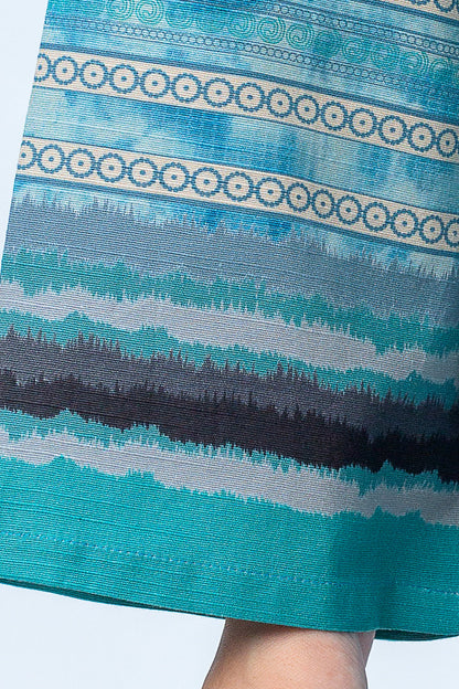 Beechtree - 3 PIECE - PRINTED KHADDAR SUIT - MISTY BLUE (UNSTITCHED)