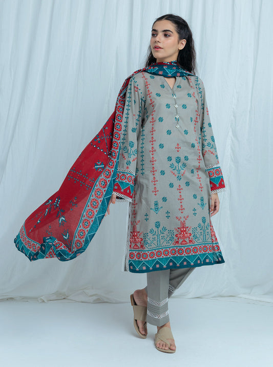 Beechtree - Grey Flint-Printed-2 Pc (UNSTITCHED)