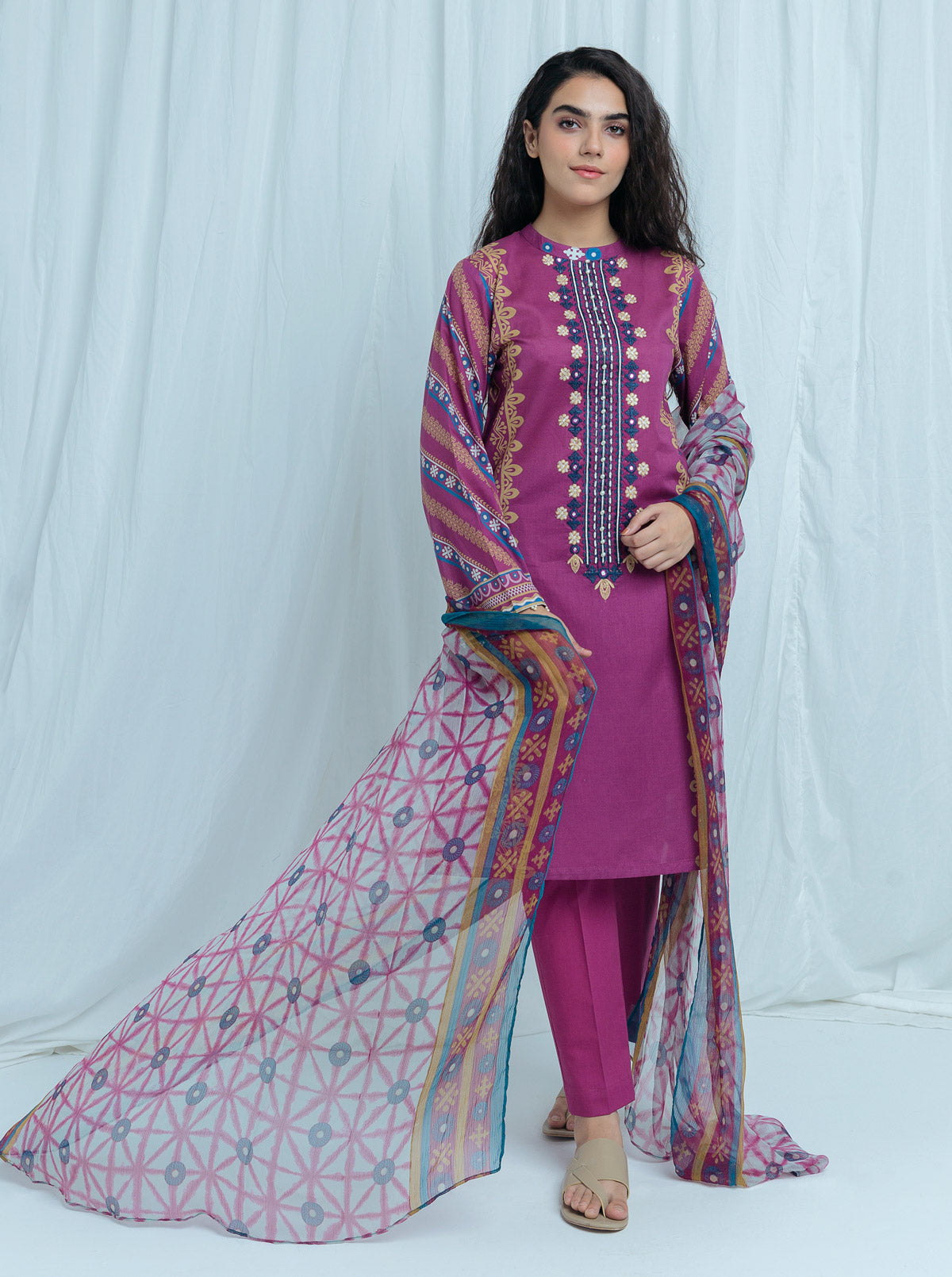 Beechtree - Antique Plum-Embroidered-2 Pc