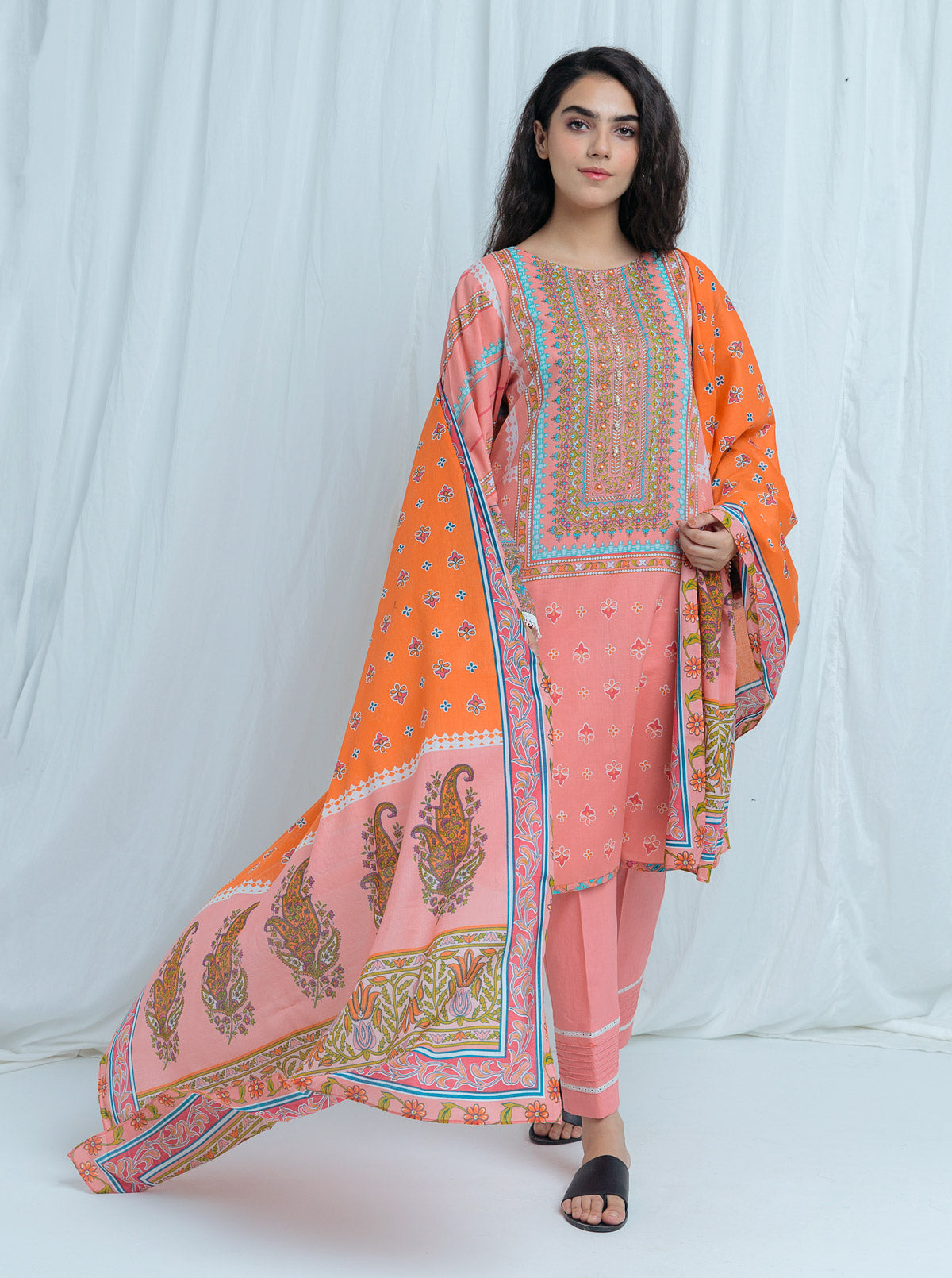 Beechtree - Peachy Charm-Printed-3 Pc (UNSTITCHED)