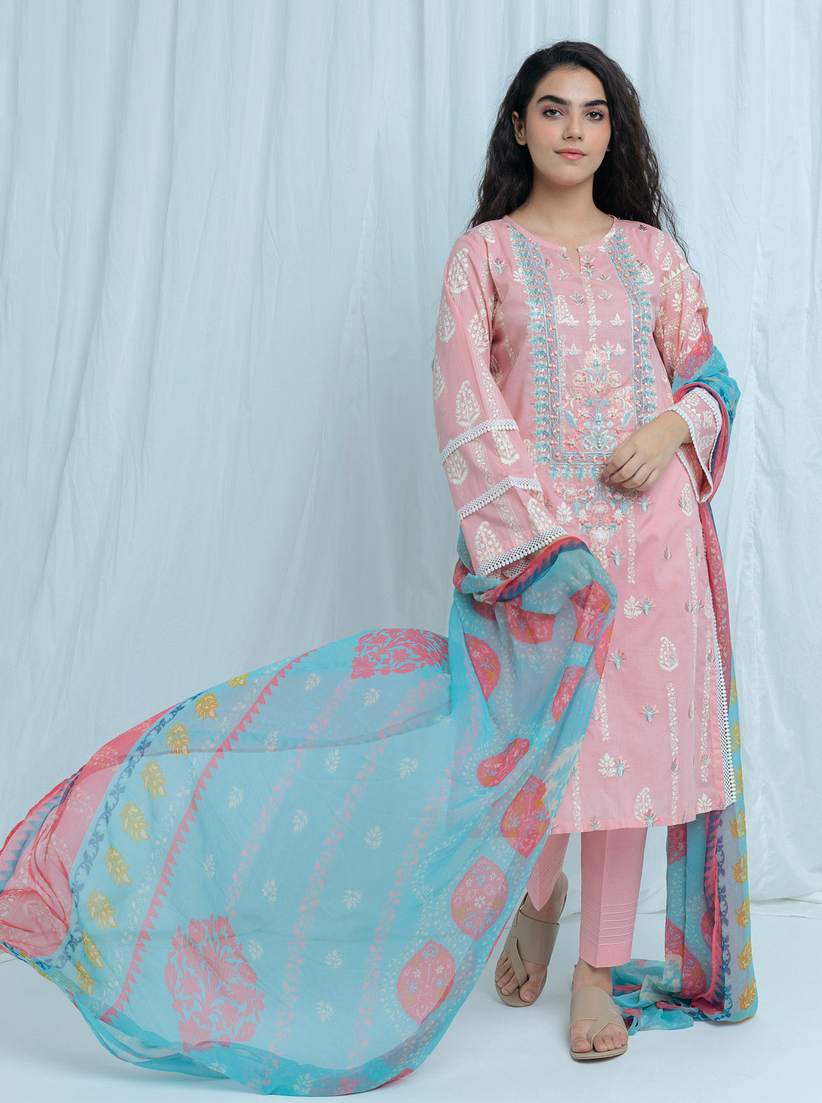 Beechtree - Pink Dahlia-Embroidered-3 Pc (UNSTITCHED)