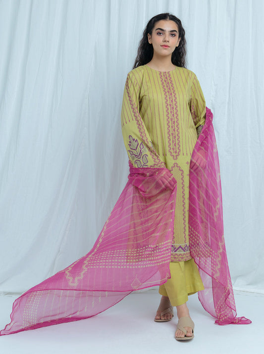 Beechtree - Ethnic Decor-Embroidered-3 Pc (UNSTITCHED)