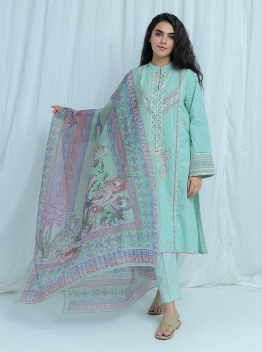 Beechtree - Arctic Blue-Embroidered-2 Pc (UNSTITCHED)