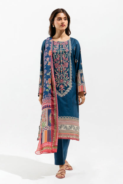 Beechtree - 2 PIECE - EMBROIDERED LAWN SUIT - PRUSSIAN VERVE