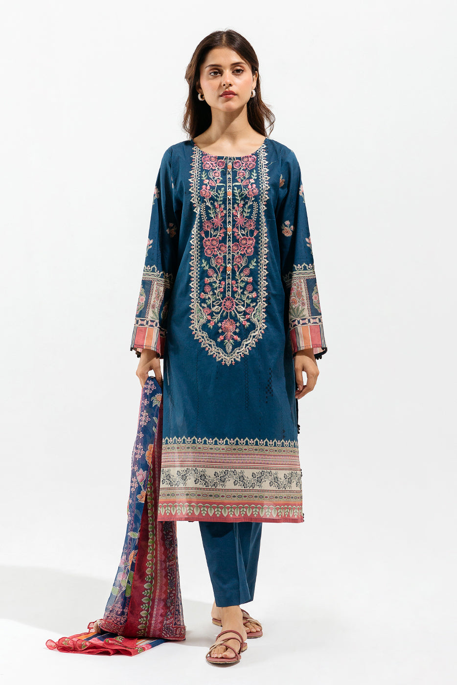 Beechtree - 2 PIECE - EMBROIDERED LAWN SUIT - PRUSSIAN VERVE