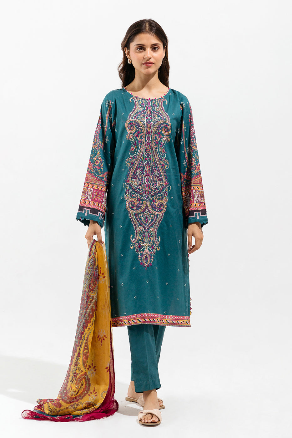 Beechtree - 2 PIECE - EMBROIDERED LAWN SUIT - AEGEAN WILT (UNSTITCHED)
