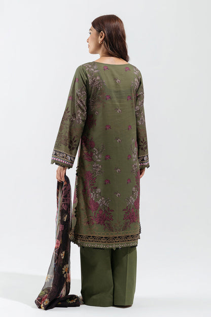 Beechtree - 3 PIECE - PRINTED  LAWN SUIT - GLOOMY SAGE (UNSTITCHED)