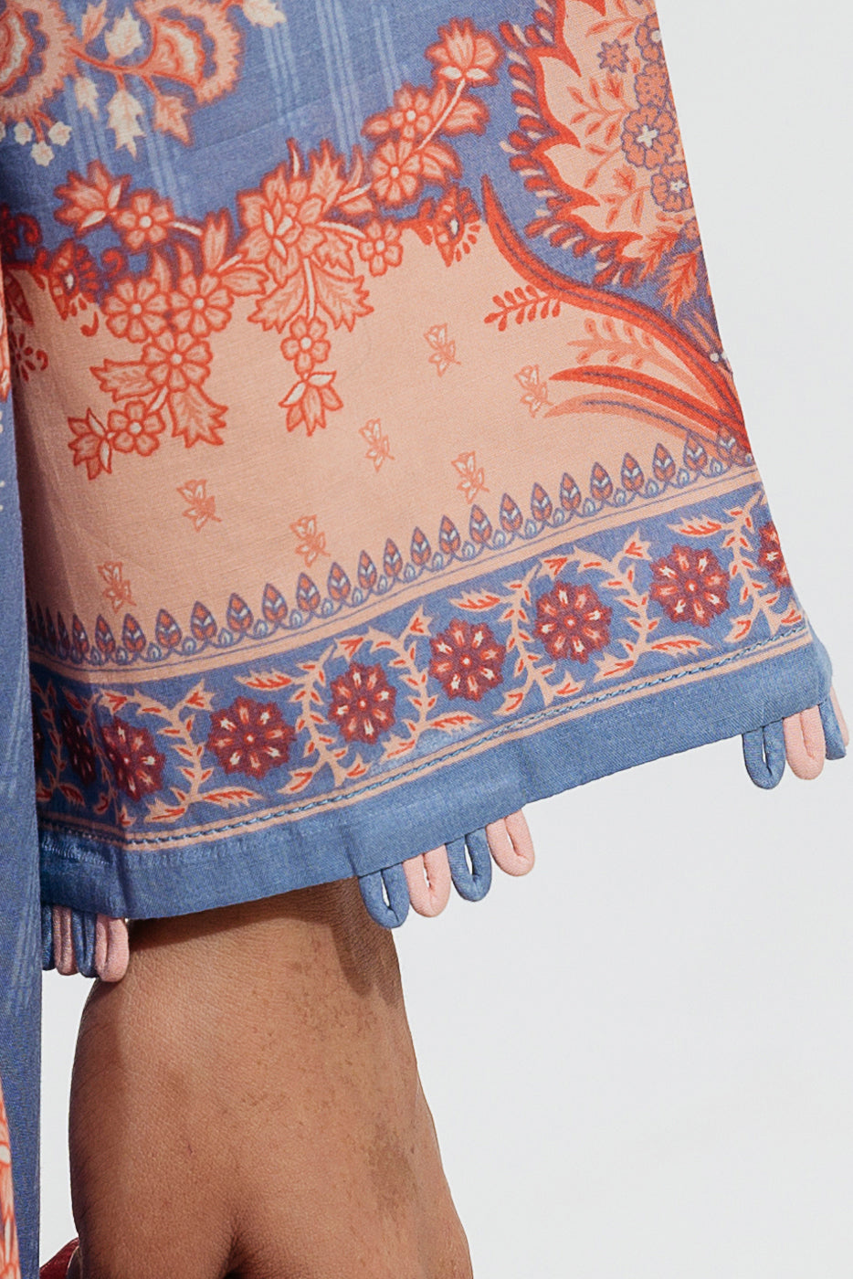 Beechtree - 2 PIECE - EMBROIDERED LAWN SUIT - CERULEAN TANGERINE (UNSTITCHED)