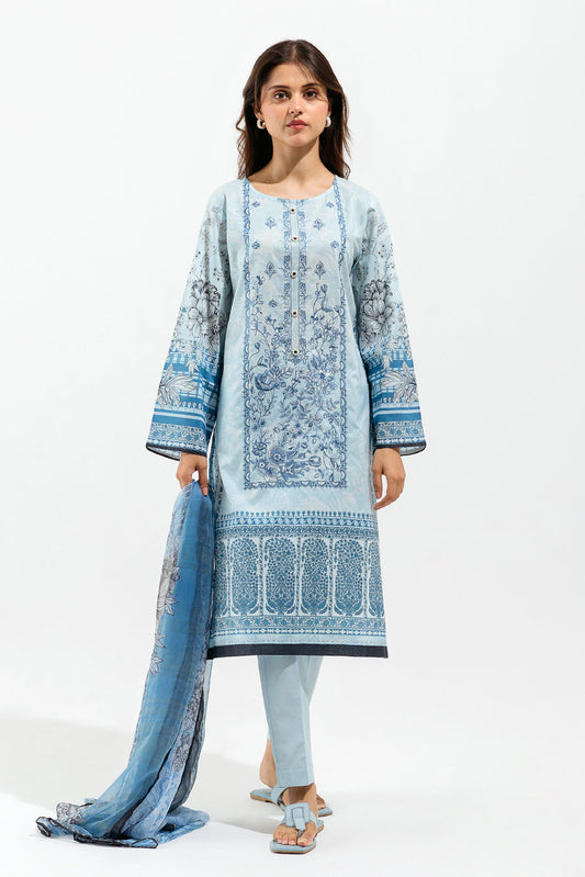 Beechtree - 2 PIECE - EMBROIDERED LAWN SUIT - SKY MONOCHROME (UNSTITCHED)