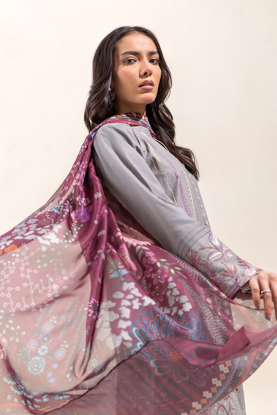 Beechtree - 3 PIECE - EMBROIDERED LAWN SUIT - CLOUD CURRANT