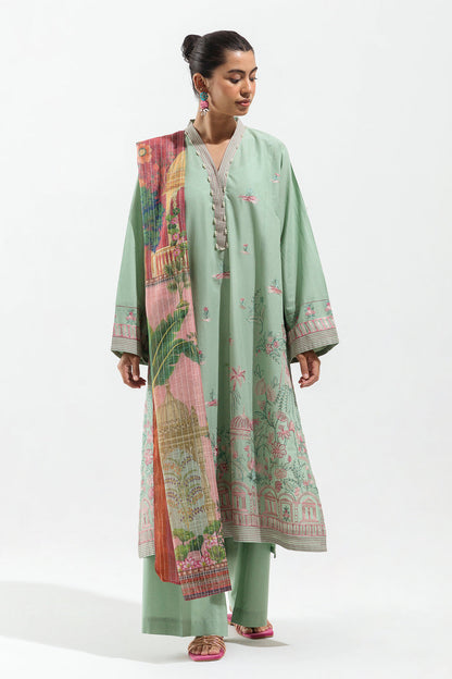 Beechtree - 2 PIECE - EMBROIDERED LAWN SUIT - MINTY DIVINE (UNSTITCHED)