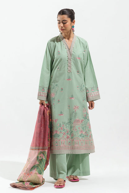 Beechtree - 2 PIECE - EMBROIDERED LAWN SUIT - MINTY DIVINE (UNSTITCHED)