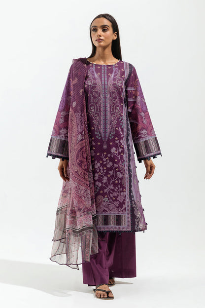 Beechtree - 3 PIECE - PRINTED LAWN SUIT - HEATHER WILT (UNSTITCHED)