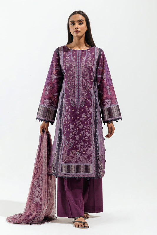 Beechtree - 3 PIECE - PRINTED LAWN SUIT - HEATHER WILT (UNSTITCHED)