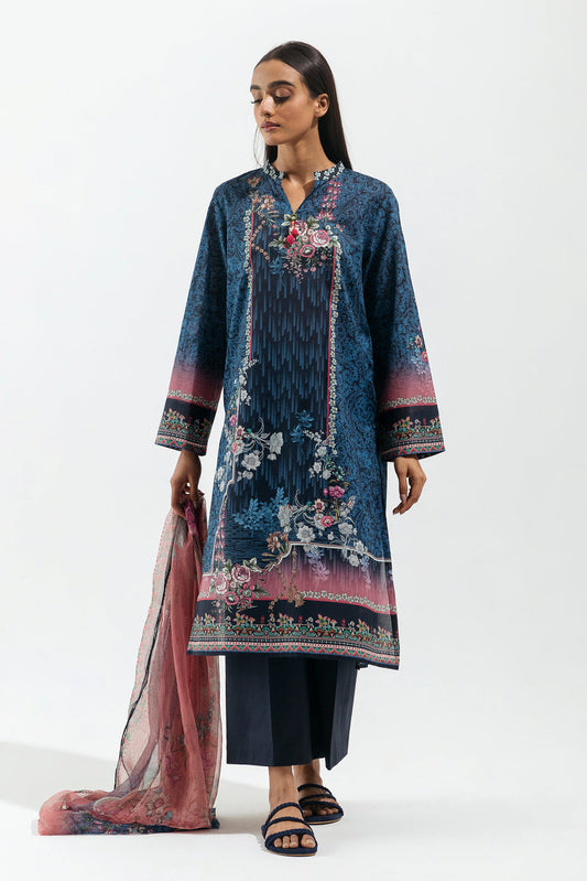 Beechtree - 3 PIECE - PRINTED LAWN SUIT - AZURE TRIBE (UNSTITCHED)