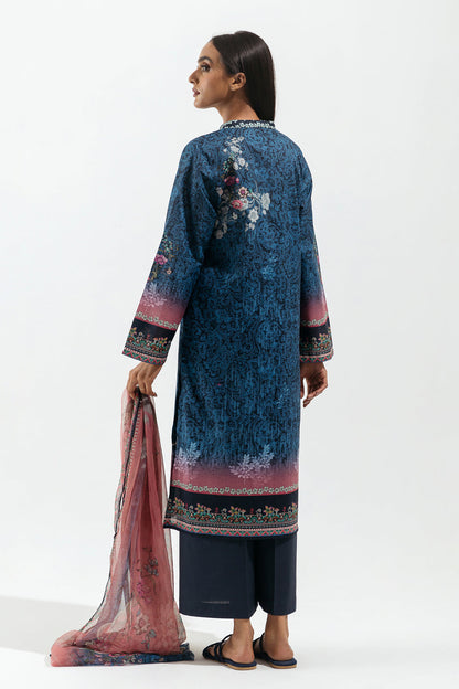 Beechtree - 3 PIECE - PRINTED LAWN SUIT - AZURE TRIBE (UNSTITCHED)