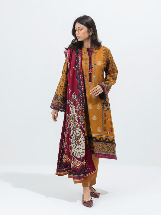 Beechtree - Boho Golden-Printed With Shawl-3P (UNSTITCHED)